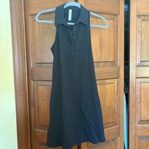 Alo Yoga Black Sleeveless Polo Dress